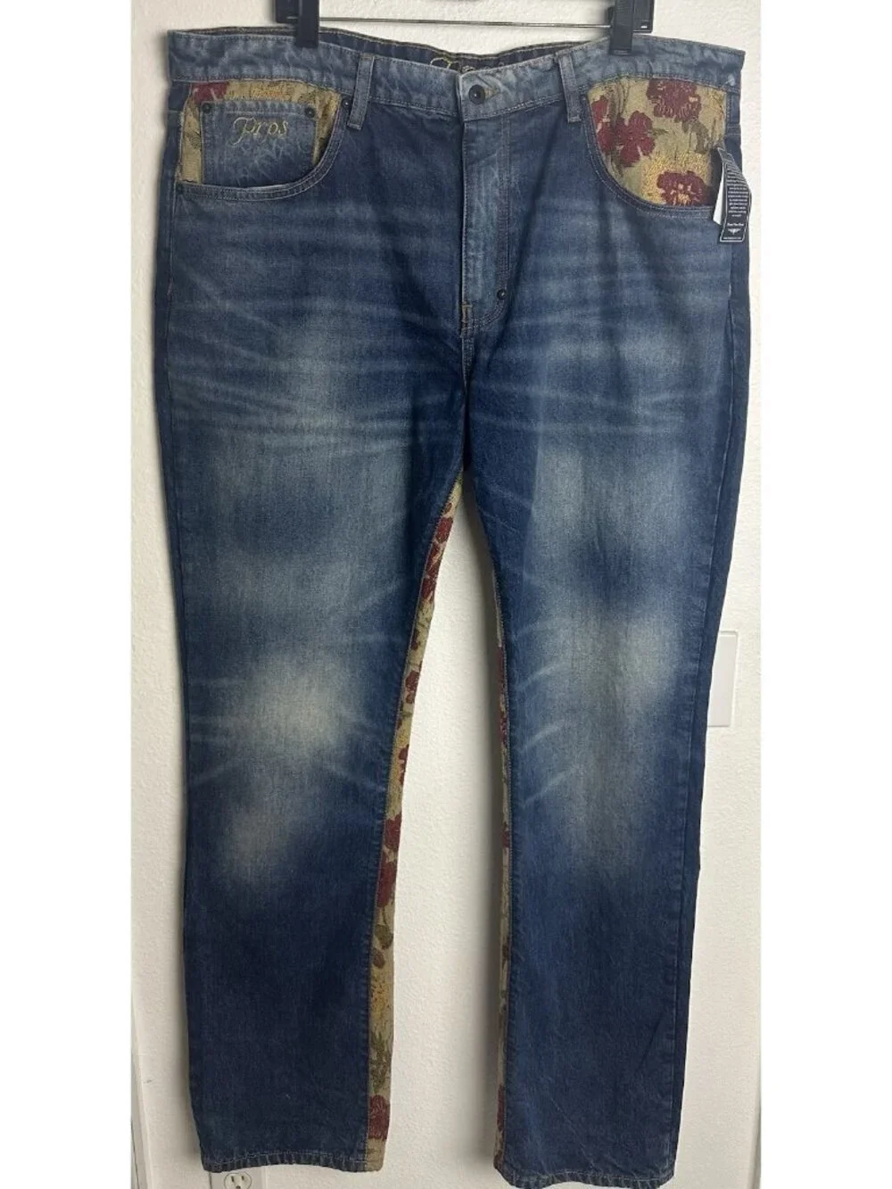 PRPS Deer Valley Tapestry Jeans Men’s 42 Barracuda Relaxed Fit NWT Indigo